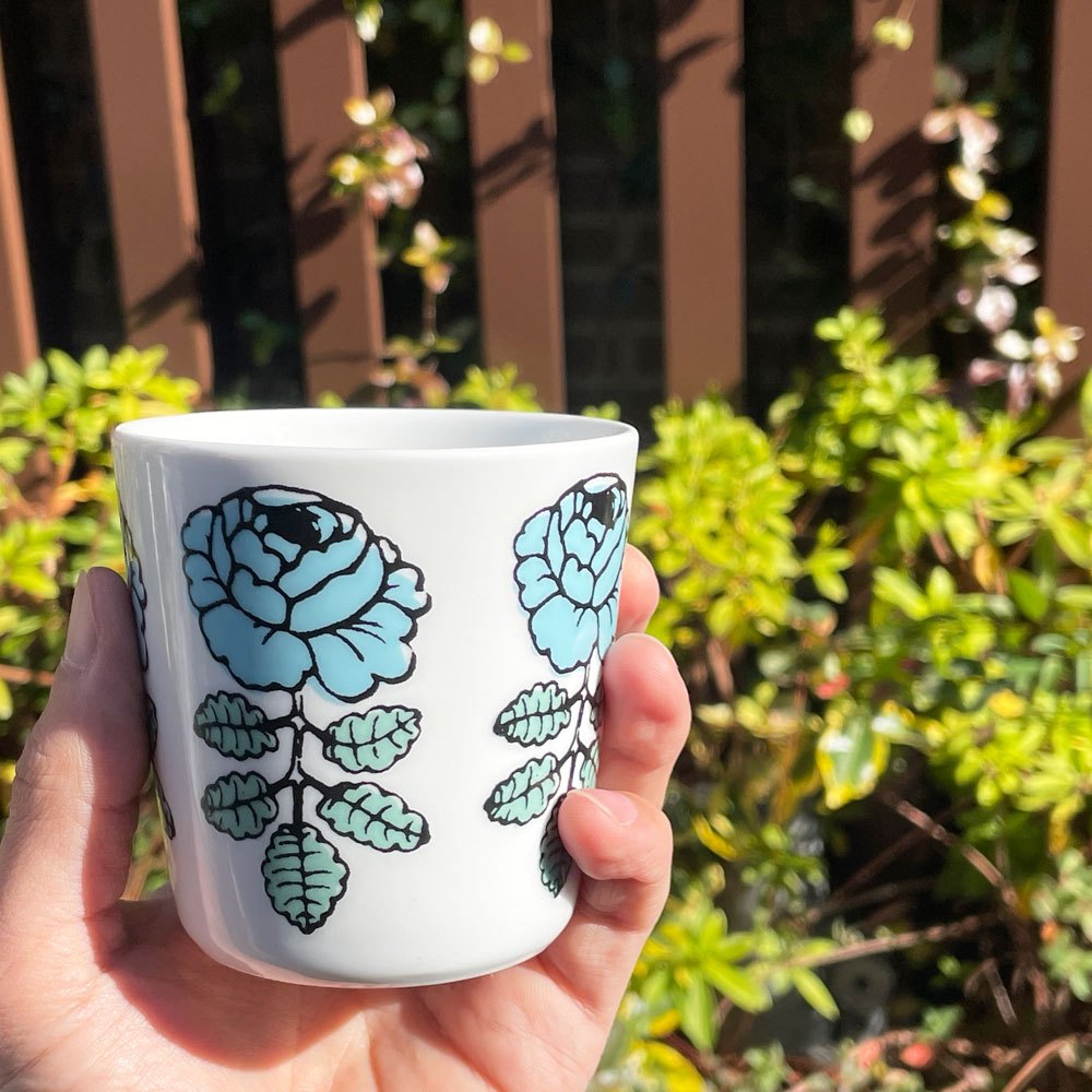マリメッコ marimekko ヴィヒキルース VIHKIRUUSU ラテマグ ライトブルー 廃番カラー マイヤ・イソラ B ■