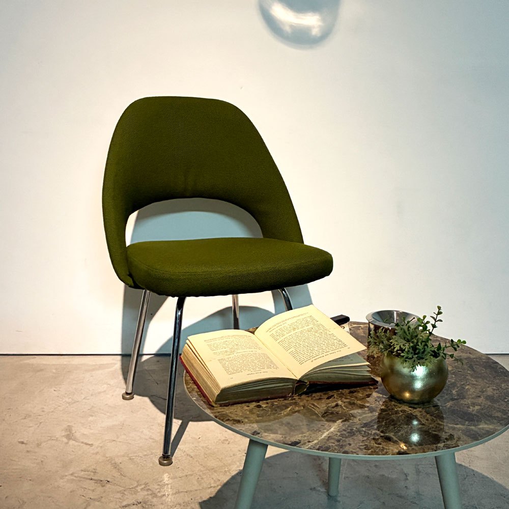 ノル Knoll サーリネンコレクション 72 サイドチェア ダイニングチェア アームレス メタルベース 座面張替え済み 参考定価¥287,100- ●