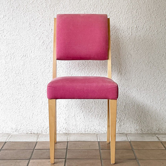 イデー IDEE アラダン チェア ALADIN Chair ダイニングチェア ピンク ファブリック メープル材 植木莞爾 廃番 ◇