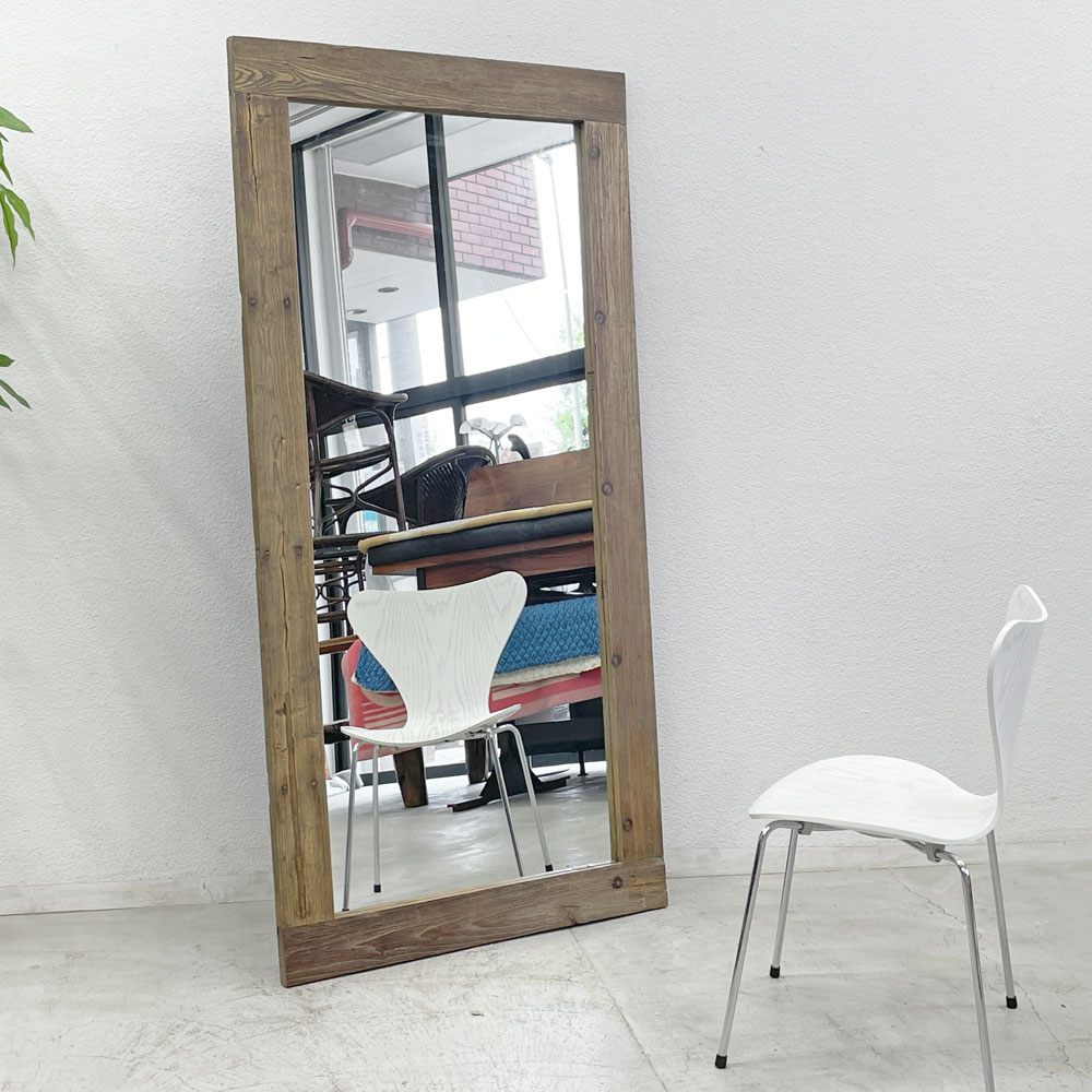 ガルト GART ビンテージスタイル ウォールミラー Wall Mirror 壁掛け鏡 姿見 エルム古材 高さ180cm 〓