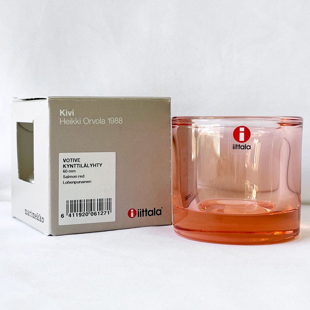 イッタラ iittala マリメッコ marimekko キビ kivi キャンドルホルダー サーモンピンク 60mm フィンランド 北欧雑貨 ◇