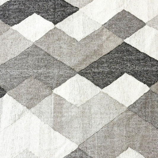 ノーチェ NOCE ウールモザイクラグ WOOL MOSAIC RUG 手機織り インドキリム ラグマット インド綿 197 × 146 cm ブラウン系 ●