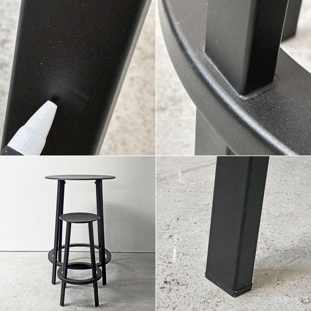 ヘイ HAY リボルバー バースツール ハイ REVOLVER BAR STOOL HIGH H76cm ブラック 回転式座面 レオン・ランズメイヤー デンマーク 定価¥56,100 - A ●