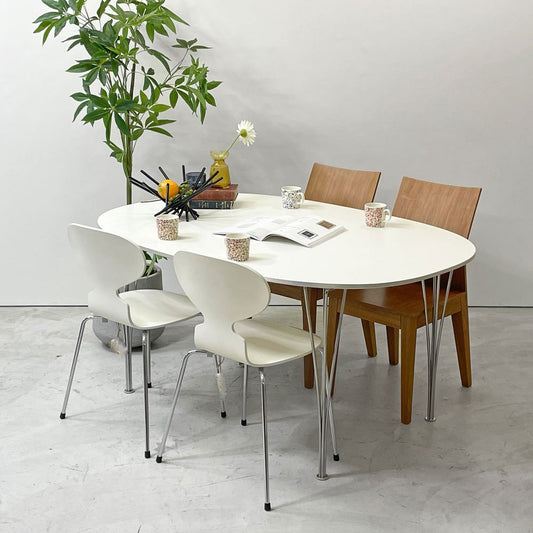 フリッツハンセン Fritz Hansen Bテーブル スーパー楕円テーブル ダイニングテーブル ピート・ハイン ブルーノ・マットソン アルネ・ヤコブセン デンマーク 北欧家具 ●