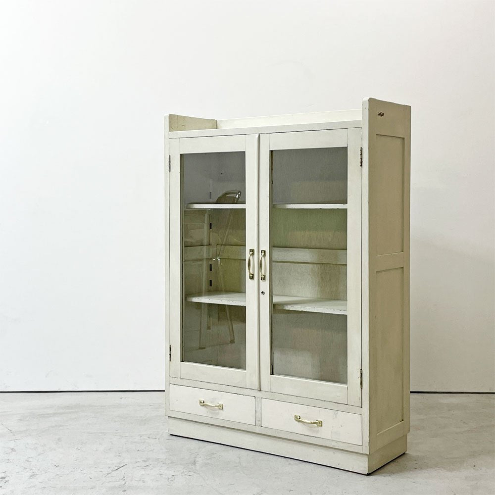 ジャパンビンテージ Japan Vintage ガラスキャビネット 本棚 飾り棚 3