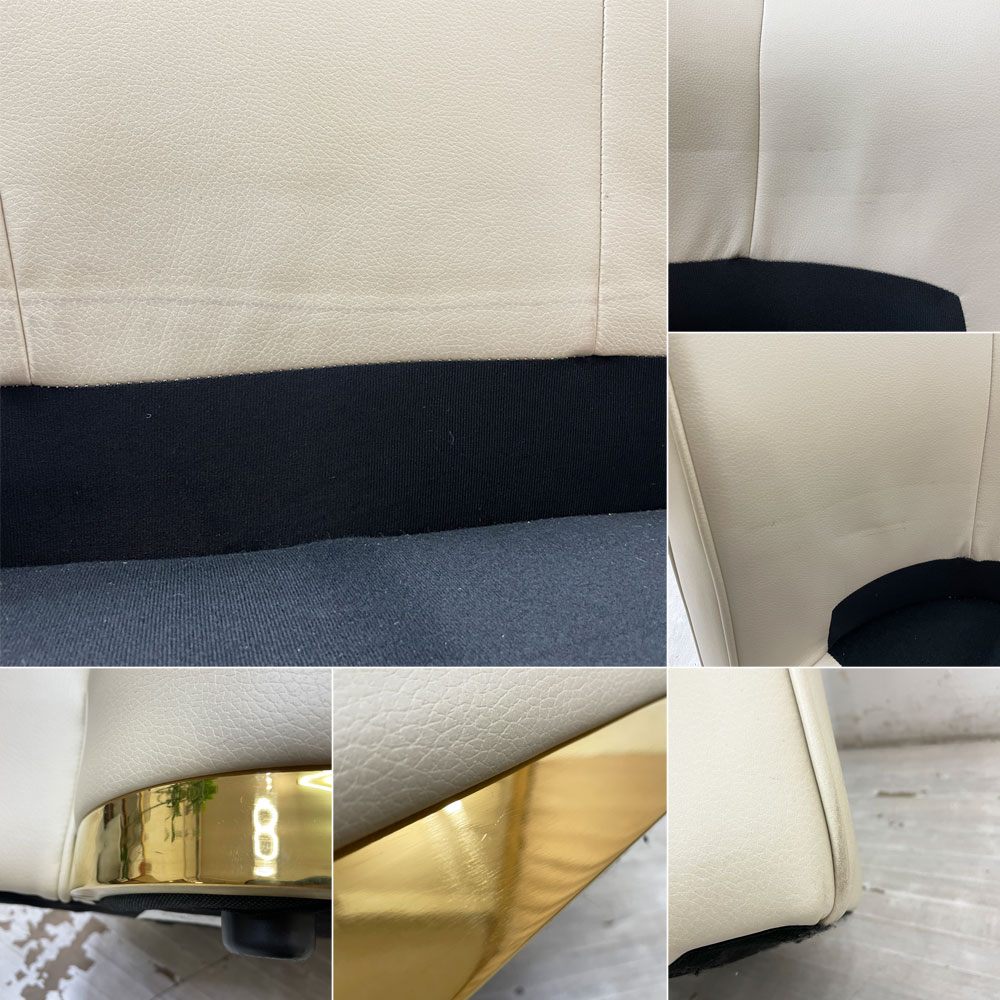 フランフラン Francfranc アンクレットソファ ANKLET SOFA 2P 合成皮革 ベージュ クラシカルデザイン ●