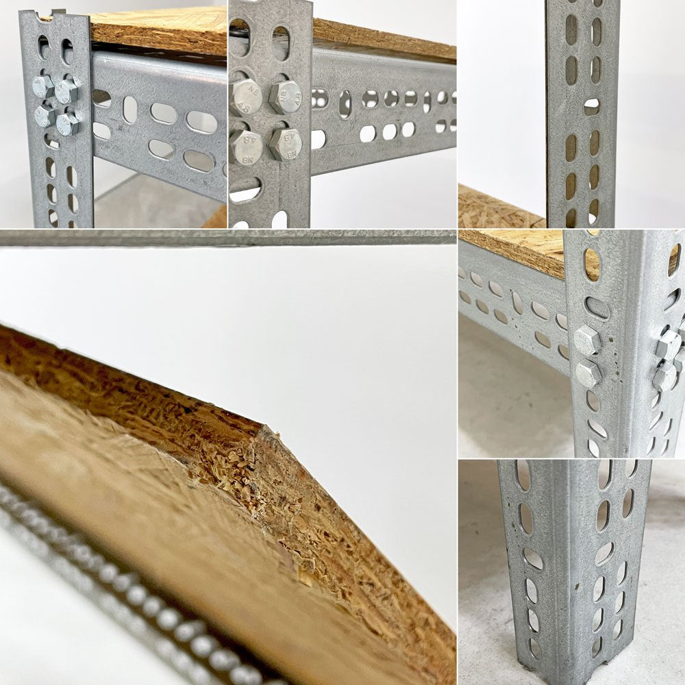 リオン LYON アングルシェルフ SLOTTED ANGLE SHELF 3段 オープンシェルフ OSB材 スチール オーダーサイズ P.F.S.取扱 ●