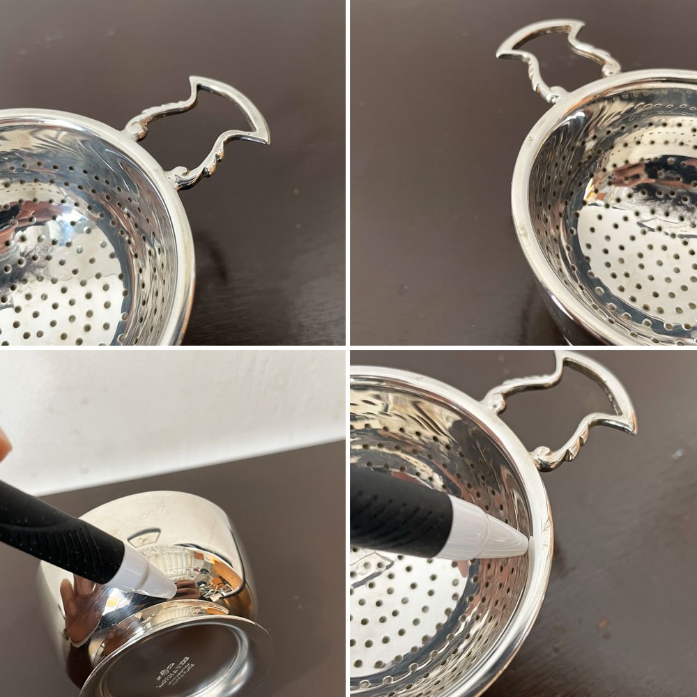 マッピンアンドウェッブ Mappin & Webb ティーストレーナー 茶漉し シルバープレート カップ付き 英国 アンティーク ★