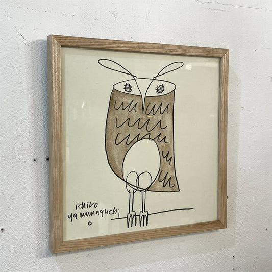 イデー IDEE 山口一郎 OWL 梟 フクロウ アートポスター ジクレー 額装 元箱付 展示品 ★
