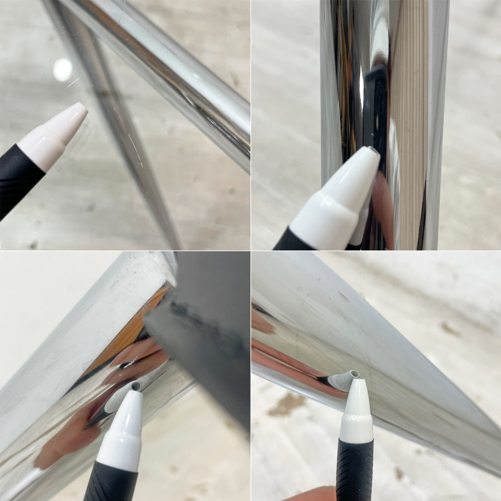 ミディ MIDJ ブリオーソ Brioso ガラストップ ダイニングテーブル クロームメタルレッグ W180 x D90cm Studio Balutto イタリア ●
