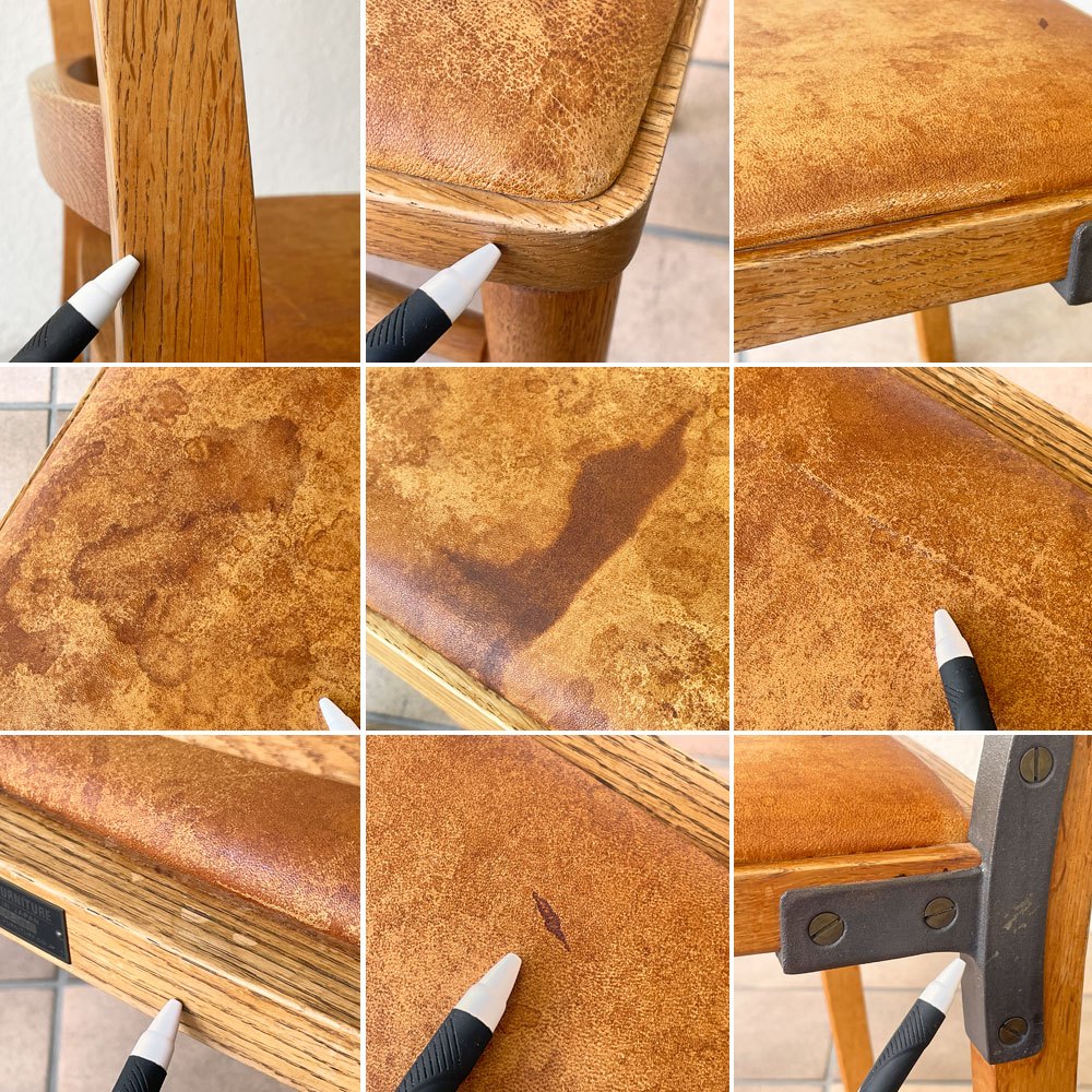 トラックファニチャー TRUCK FURNITURE TS CHAIR ダイニングチェア ナラ無垢材 アイアン 本革 羊革 シープスキン 定価 110,550円 ◇