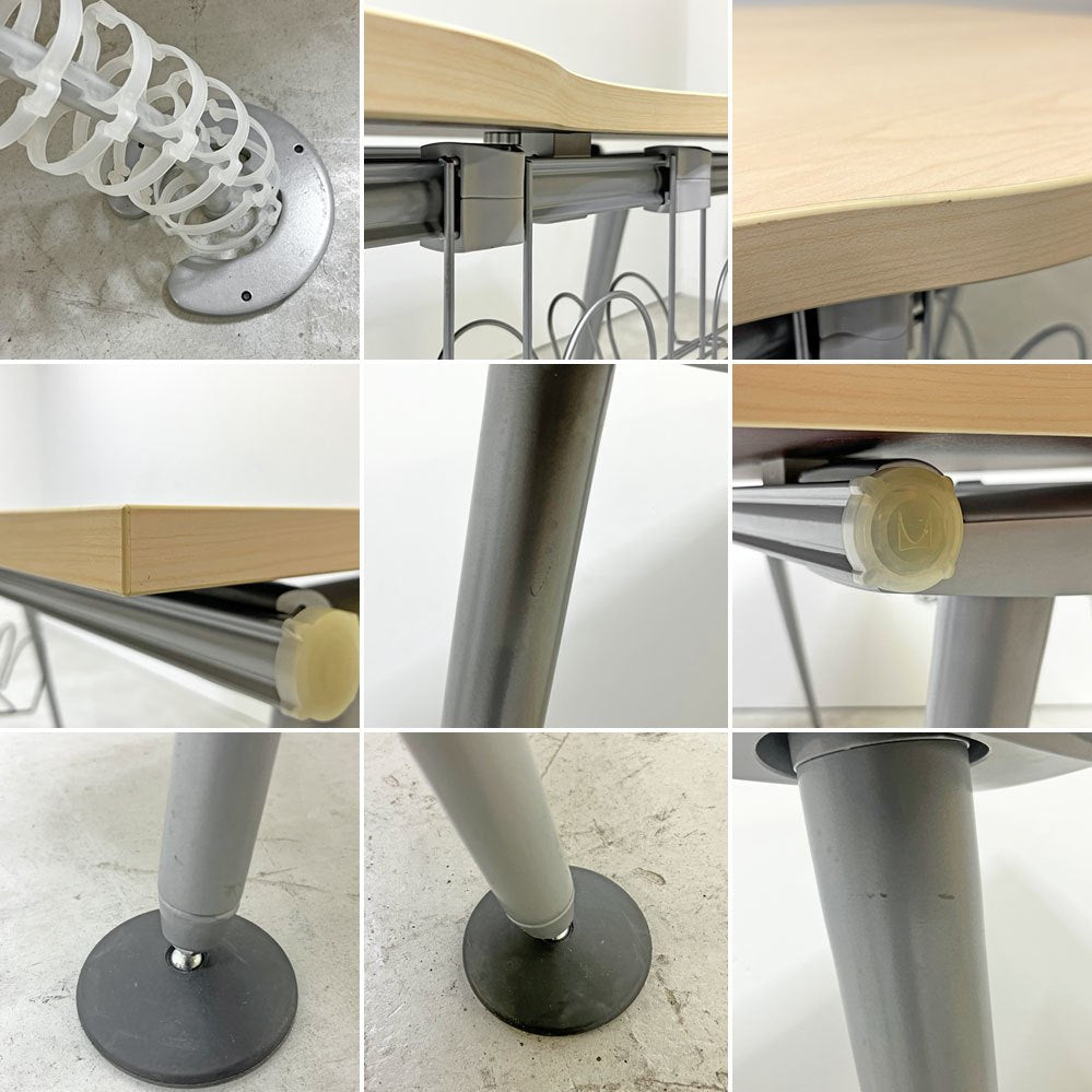 ハーマンミラー Herman Miller アバック エンバイロメンツ ABAK ミーティングテーブル デスク W140cm ナチュラルカラー ケーブルスパイン付き ティム・ウォレス ●