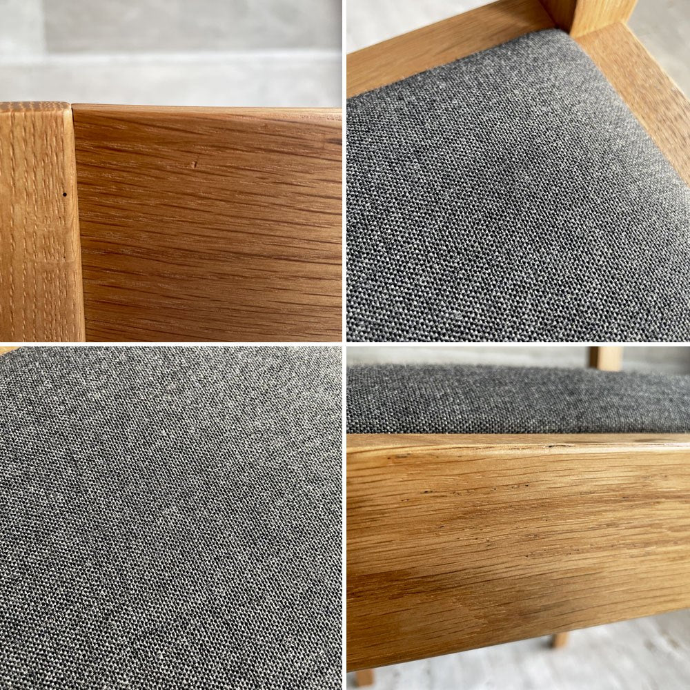 無印良品 MUJI オーク材 ダイニングチェア ファブリックシート シンプルデザイン 2脚セット 廃番 ♪