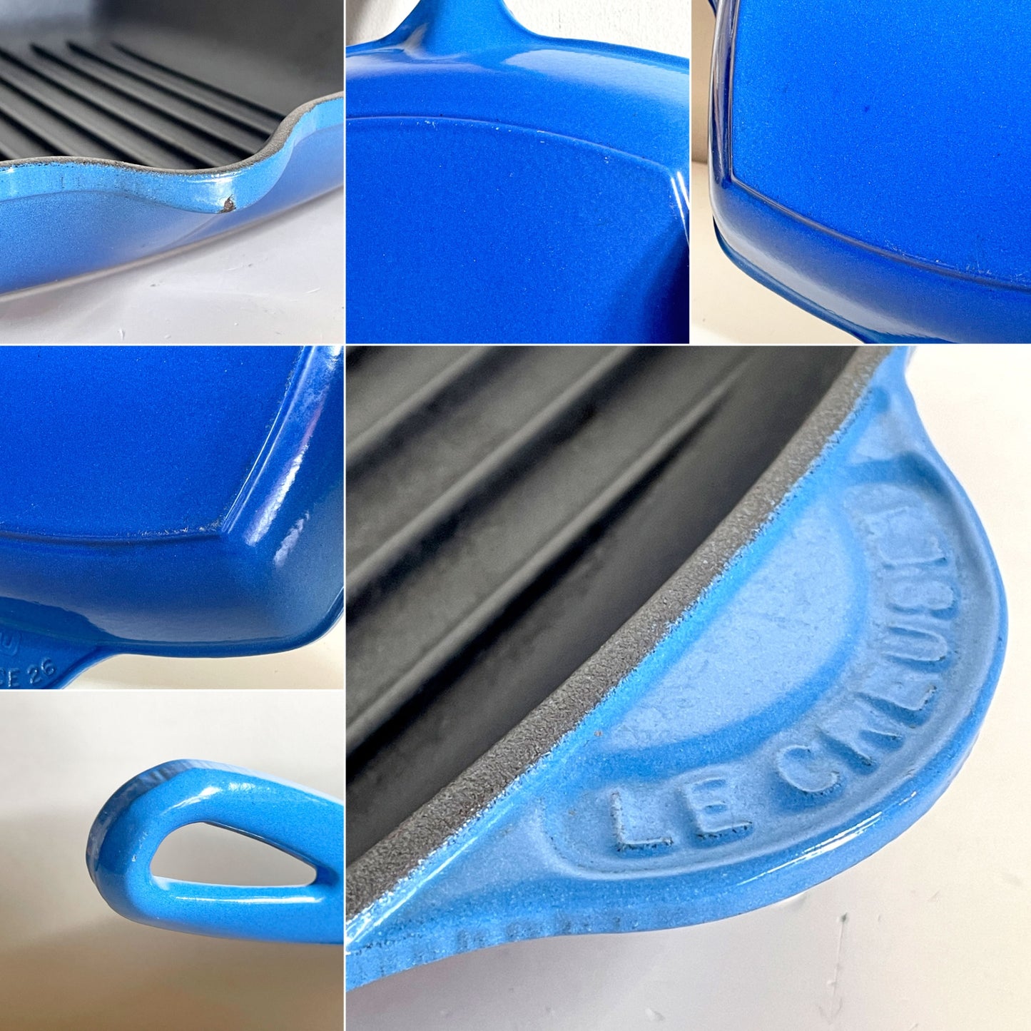 ルクルーゼ LeCreuset スクエア スキレットグリル 26.5cm マルセイユブルー 取っ手付き 鋳物 ホーロー 鋳鉄 IH対応 フランス ■