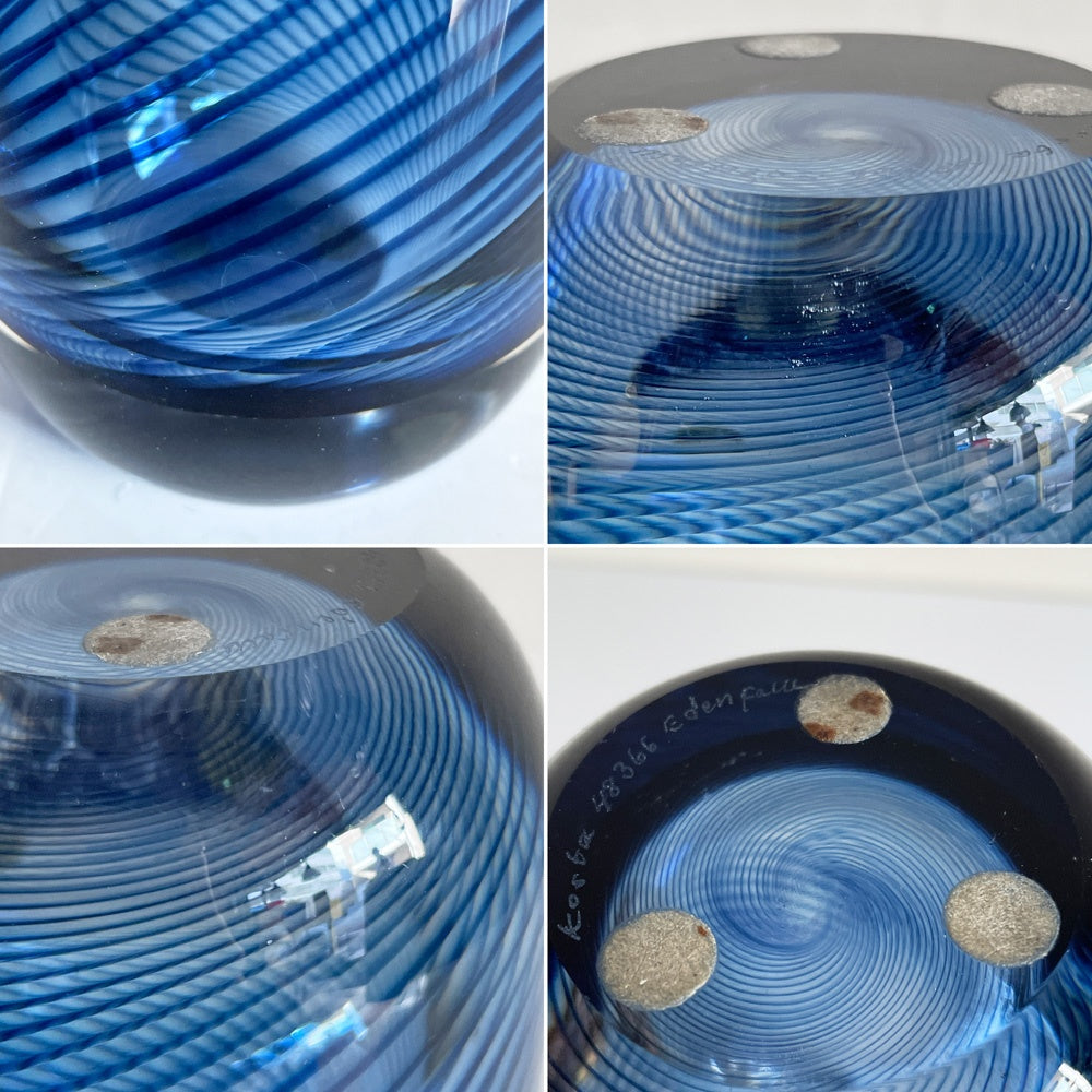 コスタボダ Kosta Boda フラワーベース 花瓶 花器 ベングト・エデンフォルク Bengt Edenfalk ガラス カットサイン入り ビンテージ 北欧 スウェーデン ■