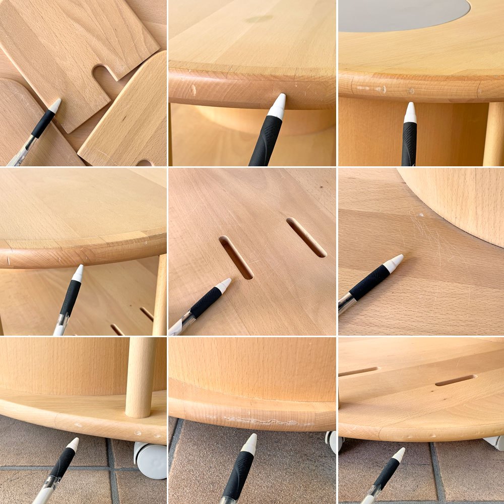 アクタス ACTUS ムーナ MUNA リビングテーブル 小物入れスペース & ブックスタンド キャスター付き ビーチ材 佐々木章行 ◇