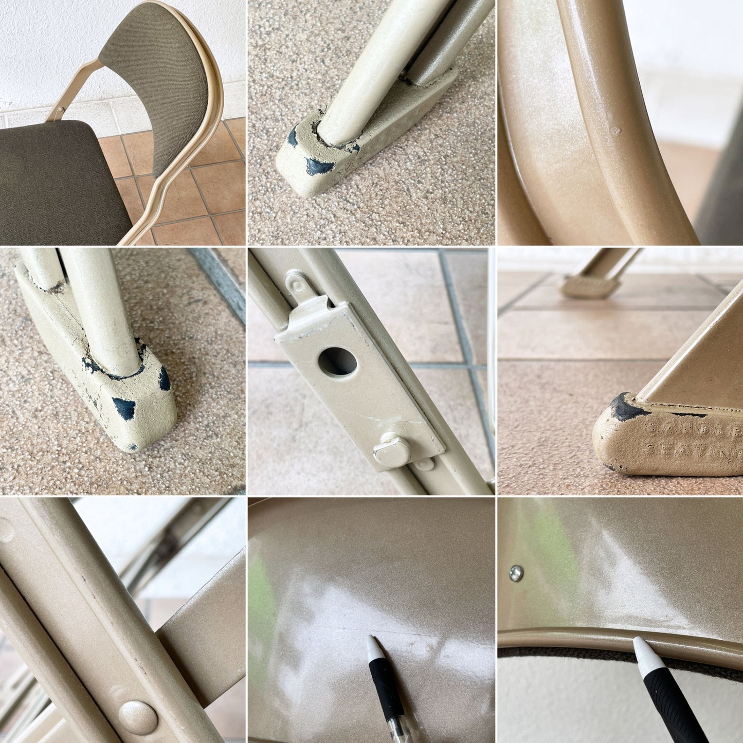 クラリン CLARIN フォールディングチェア FULL CUSHION FOLDING CHAIR フルクッション モスグリーン 折りたたみ アメリカ製 P.F.S.取扱 定価¥33,000- ◇
