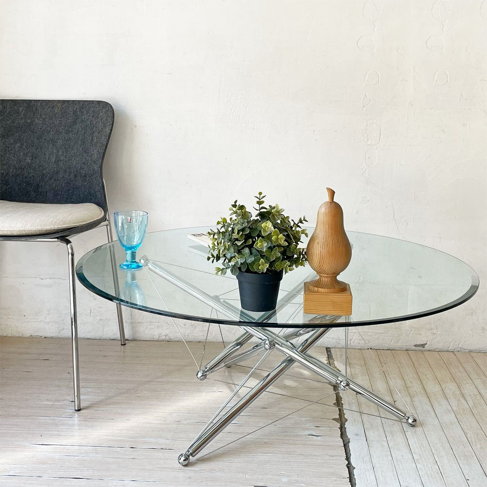 カッシーナイクスシー Cassina ixc. 713 ローテーブル ガラス天板 Φ100cm テオドール・ワッデル Theodore Waddell 定価¥460,000- ★