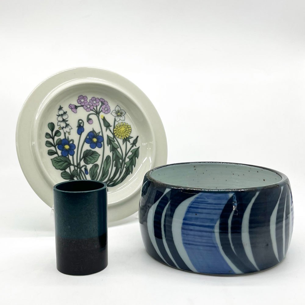 アラビア ARABIA ミニポット フラワーベース グンネル・サルメーン ビンテージ フィンランド 北欧食器 ●