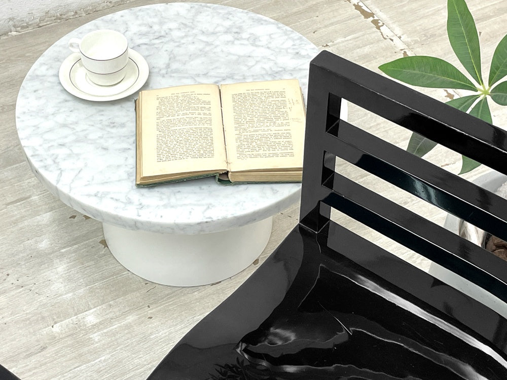 e15 CT09 エノキサイドテーブル Enoki side table 大理石 ラウンド 直径55cm フィリップ・マインツァー イギリス ミニマルモダン 参考価格¥162,600~ ●