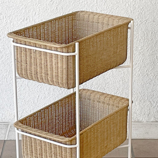 イデー IDEE ワラビー WALLABY バスケットスタンド BASKET STAND ラタン スチール ホワイト ◇