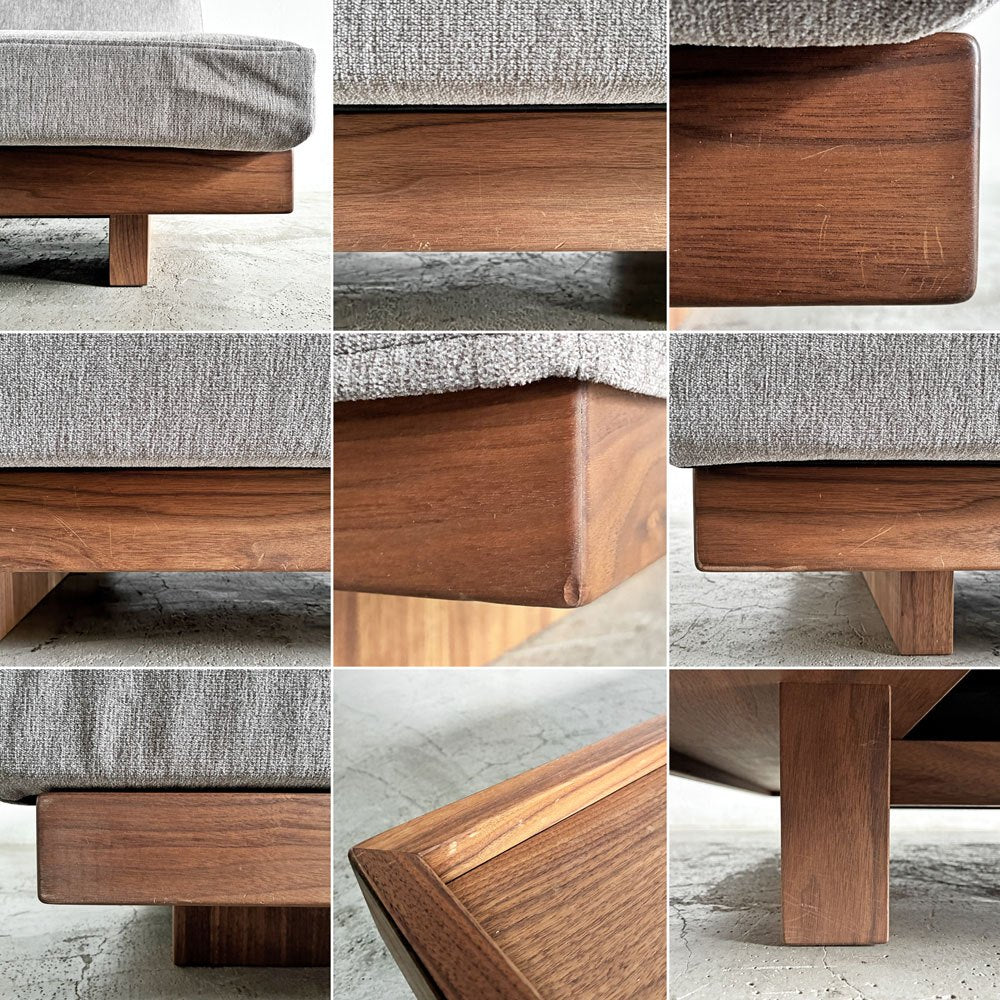 マスターウォール MASTERWAL デニッシュ DANISH SOFA 2シーターソファ 2人掛け W140cm ウォールナット無垢材 ファブリック 新品替えカバー付 合計定価¥484,000- 〓