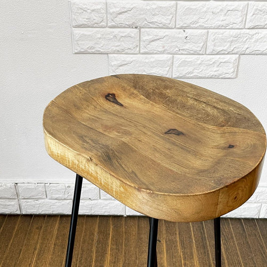 バルス BALS PI バースツール ハイスツール カウンターチェア マンゴー無垢材 アイアンレッグ ダブルティー WTW A ◎