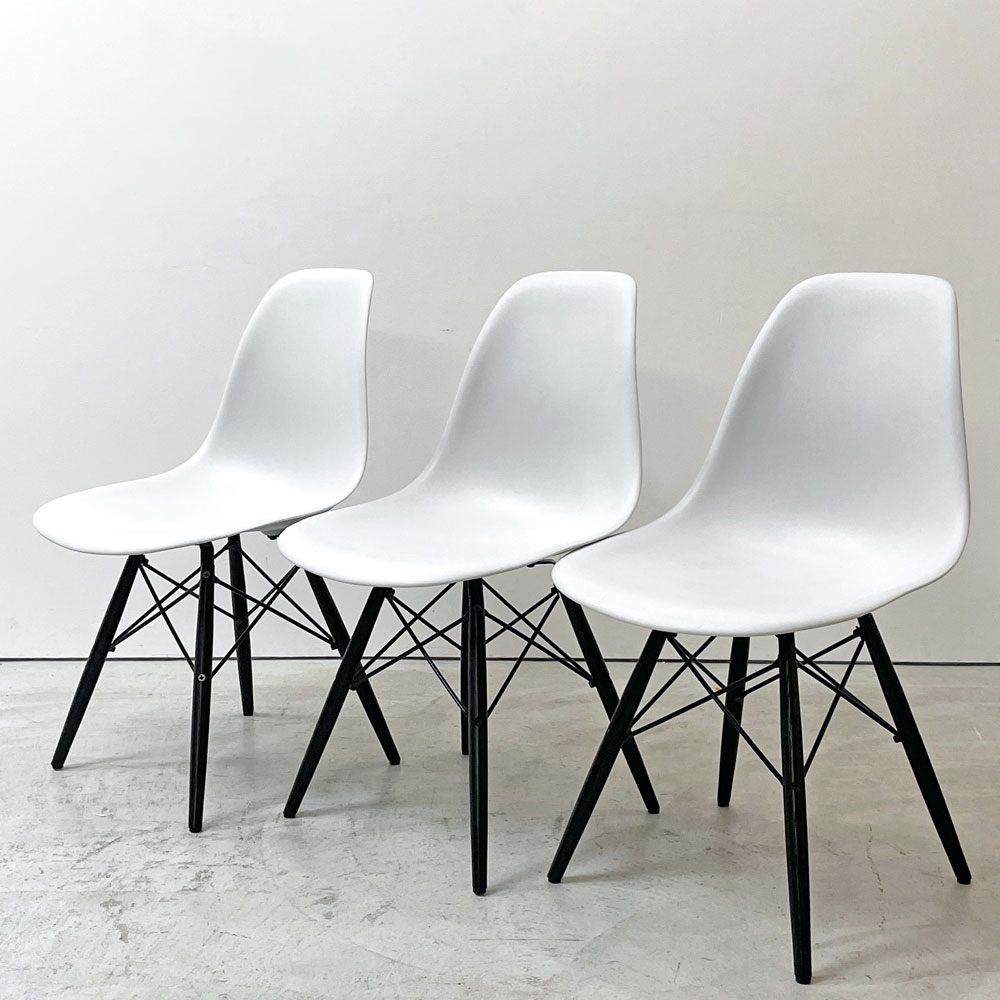 ハーマンミラー HermanMiller サイドシェルチェア ドゥエルレッグ DSW アルパイン × エボニー ポリプロピレン製 イームズ ミッドセンチュリー C ●