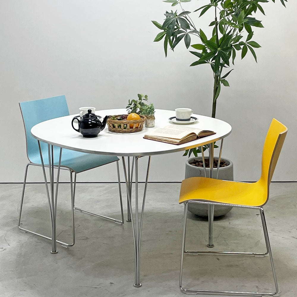 フリッツハンセン Fritz Hansen B603 スーパー円テーブル Bテーブル ダイニングテーブル 100x100cm ピート・ヘイン アルネ・ヤコブセン ブルーノ・マットソン デンマーク 北欧家具 ●