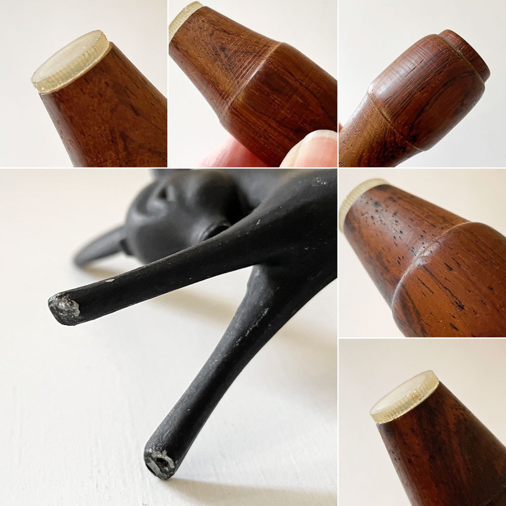 ビンテージ Vintage ドンキー Donkey ソルト&ペッパー ロバ チーク材ボトル W12cm ウォルターボッセスタイル ◎