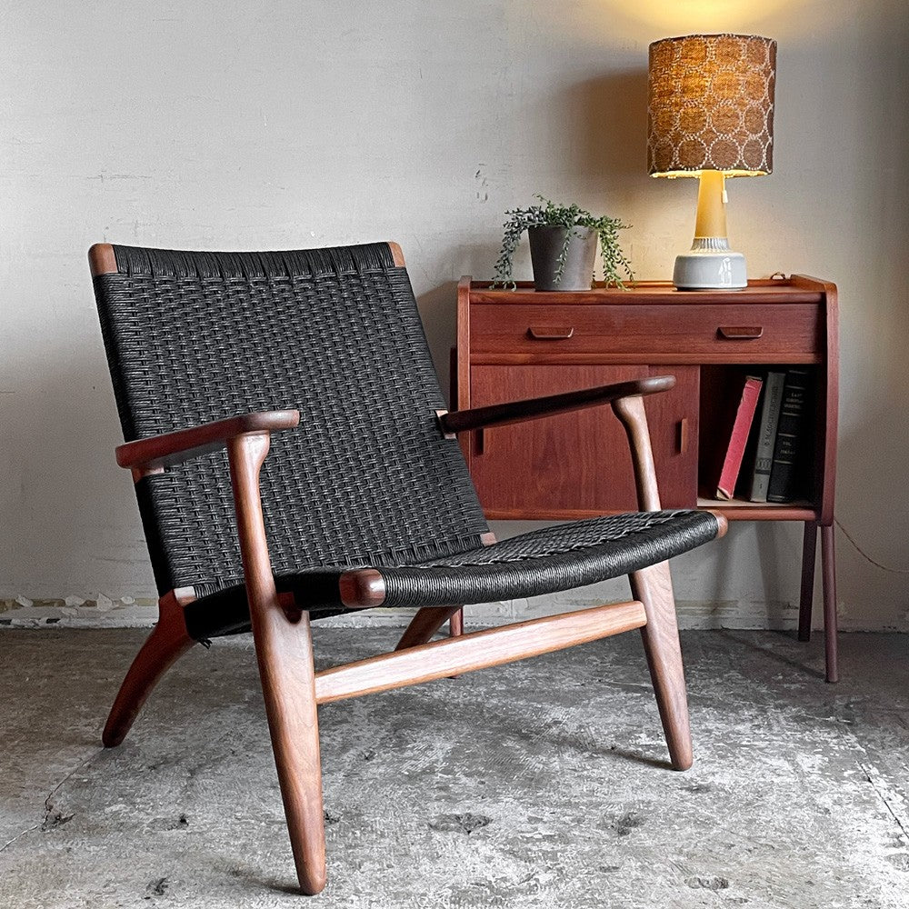 カールハンセン&サン Carl Hansen & Son CH25 イージーチェア ラウンジチェア ウォールナット材 ブラックペーパーコード ハンス・J・ウェグナー デンマーク 北欧家具 ■