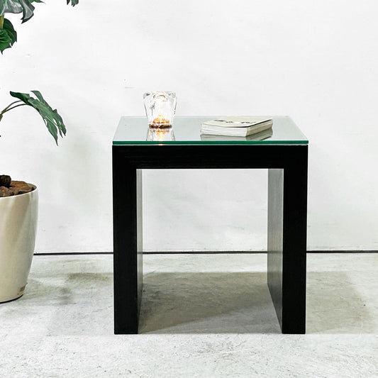 カッシーナイクスシー Cassina ixc ゼン ZEN サイドテーブル アッシュ材 ダークブラウン ガラストップ カトリーヌ・メミ モダンデザイン 廃番 ●