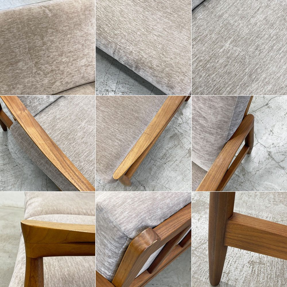 アモック AMOCC エピセ EPICE 3シーターソファ カバーリング W170cm ウォールナット材 北欧デザイン ◎