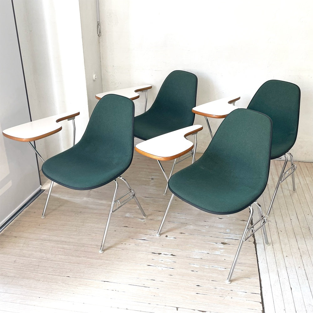 ハーマンミラー Herman Miller サイドシェルチェア セカンド 2nd ビンテージ アプホルスター スクールベース スタッキングベース 肘掛けテーブル付 イームズ ミッドセンチュリー F ★