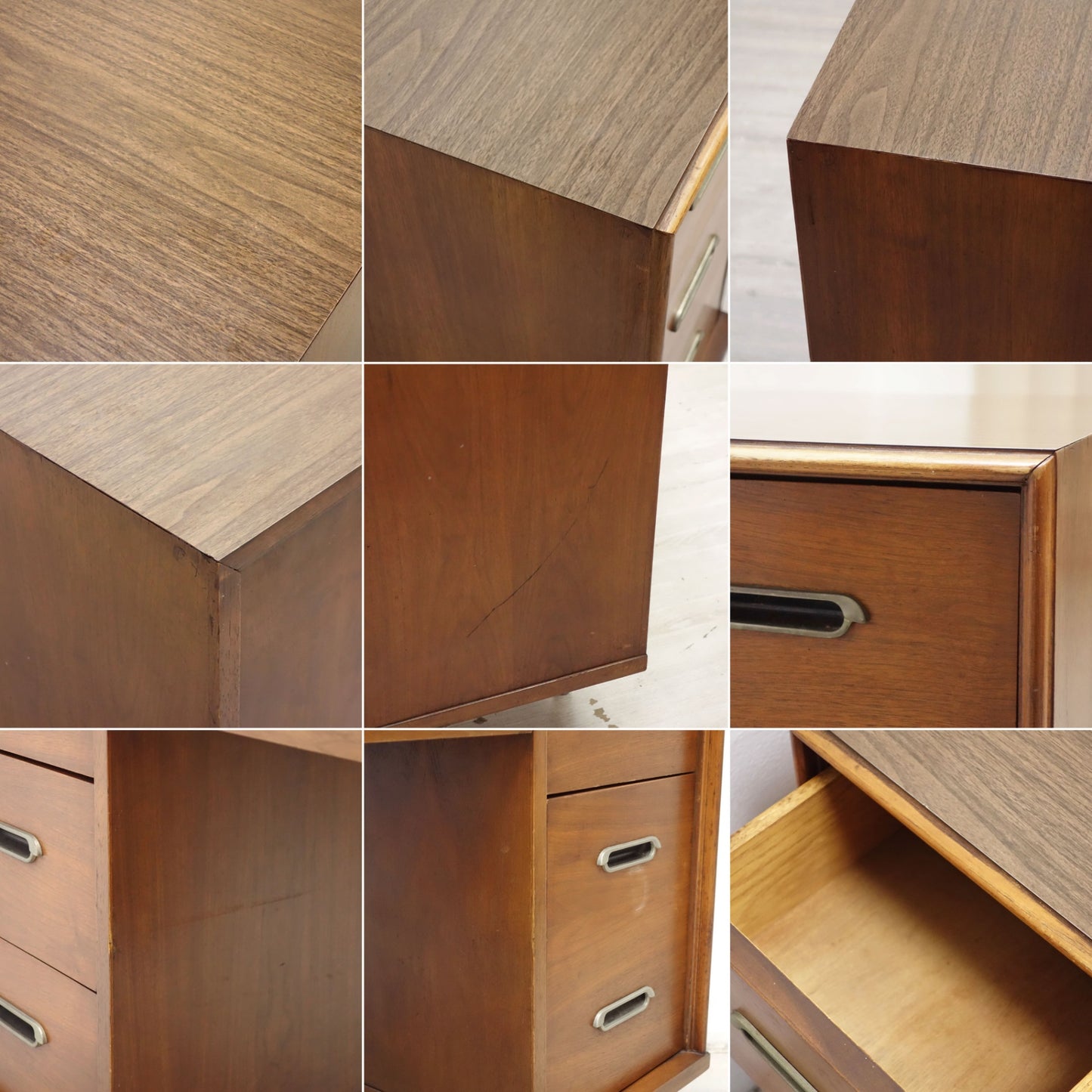 ドレクセルヘリテイジ DREXEL HERITAGE ビンテージ 両袖デスク 抽斗6杯 デコラトップ ミッドセンチュリー 米国 ●