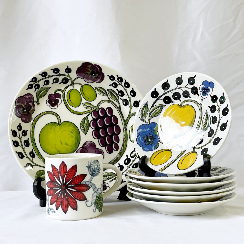 アラビア ARABIA パラティッシ PARATIISI プレート ブルー 旧ロゴ フィンランド 16.5cm A ◇