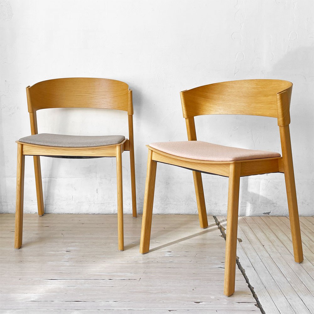 ムート muuto カバーサイドチェア Cover Side Chair ダイニングチェア スタッキング オーク材 布座 クヴァドラ生地 トーマス・ベンゼン ピンク 美品 ★