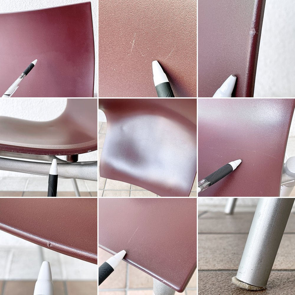 ドリアデ driade アレフ ALEPH カメレオン CAMELEON ダイニングチェア ワインレッド 2脚セット フィリップ・スタルク Philippe Starck イタリア モダンデザイン ◇