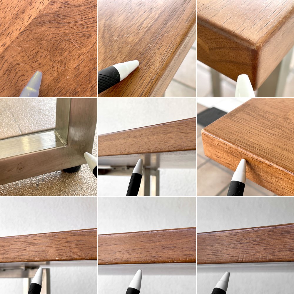 かなでもの KANADEMONO ザ・テーブル THE TABLE デスク ラバーウッド天板 ステンレス T脚 150x60cm スタイリッシュモダンデザイン 工業系 ◇