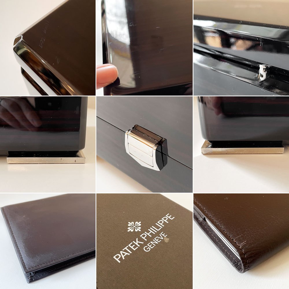 パテックフィリップ PATEK PHILIPPE 腕時計ケース ウッドボックス 保存箱 純正 W23cm 冊子&外箱付 スイス ◎