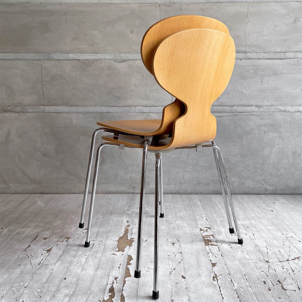 フリッツハンセン Fritz Hansen 3101 アントチェア 4本脚 ナチュラルビーチ材 ラッカー仕上げ アルネ・ヤコブセン 北欧家具 B ♪
