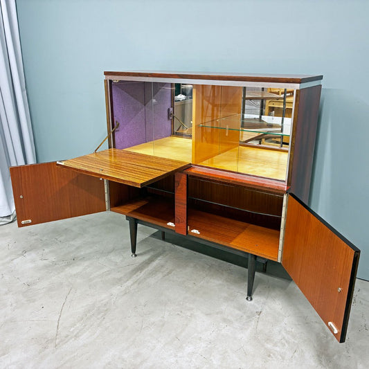 UKビンテージ UK Vintage カクテルキャビネット サイドボード飾り棚 フラップ扉 英国 ミッドセンチュリーデザイン ◎