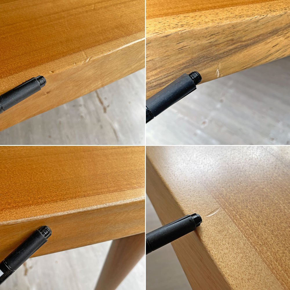 家具蔵 KAGURA ヴィンテージシリーズ VINTAGE ダイニングテーブル クルミ無垢材 耳付き ナチュラル W160 ♪