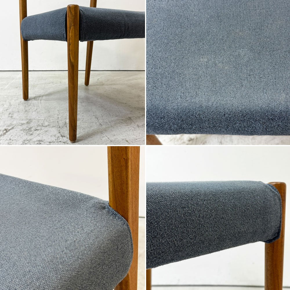 朝日木材加工 エッダ EDDA Dining Chair101 Fabric ダイニングチェア ブルー 北欧 定価¥33,000- A ●