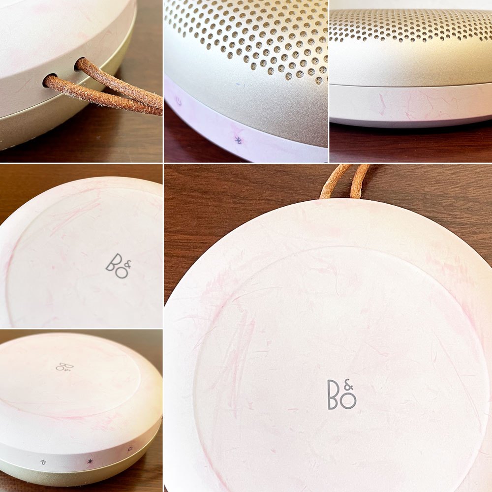 バング&オルフセン Bang & Olufsen ビオサウンド Beosound A1 2nd Gen ポータブルスピーカー Gold Tone 防水 Bluetooth 箱付 セシリエ・マンツ Cecilie Manz 定価¥39,900- ◎