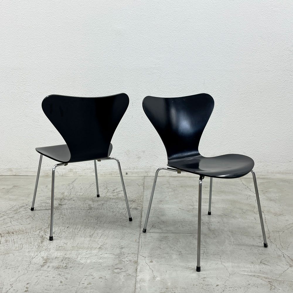 フリッツハンセン Fritz Hansen 3107 セブンチェア ラッカー ブラック スタッキング アルネ・ヤコブセン デンマーク 北欧家具② 〓