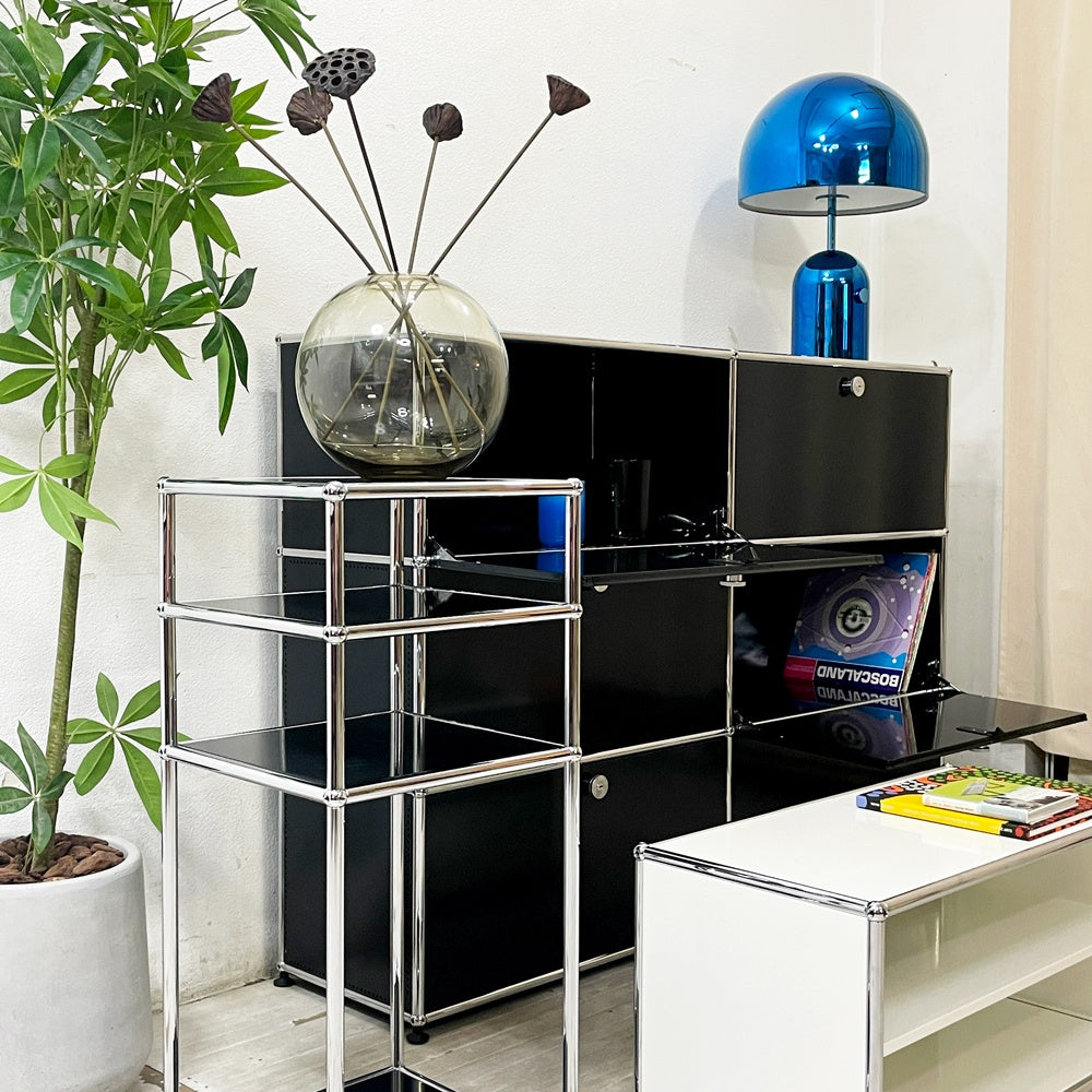 ユーエスエムハラー USMハラー USM Haller モジュラーファニチャー キャビネット テレフォンスタンド フラワースタンド グラファイトブラック スイス ●