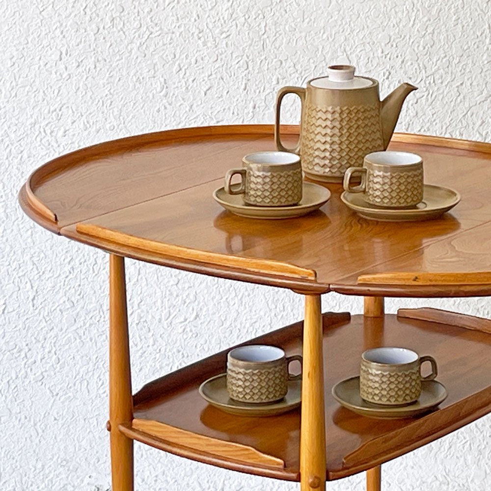 アーコール Ercol バタフライワゴン キッチンワゴン 伸長式 キャスター エルム材 英国 UKビンテージ ◇