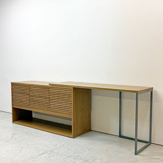 クラッシュゲート CRASH GATE イージーライフ Easy Life ボーダー BORDER サイドボード オーク材 W137cm 伸縮テーブル 関家具 展示品 ●