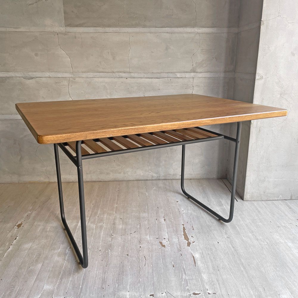 リセノ Re:CENO ワイリー WIRY リビングダイニングテーブル オーク無垢材 スチール脚 W115cm ビンテージスタイル 参考価格 ...